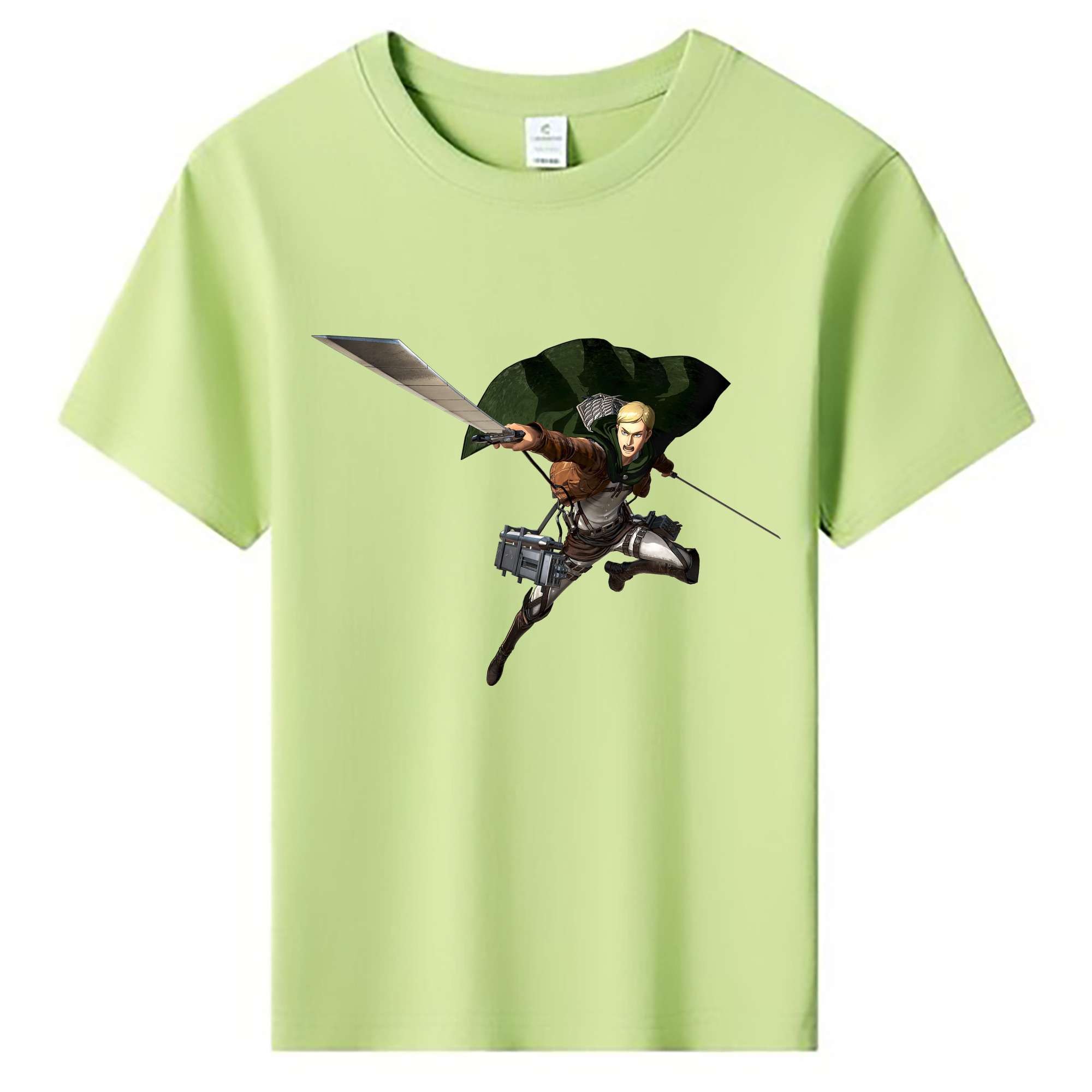 （画像用） 進撃の巨人 エルヴィン・スミス Attack on Titan Erwin Smith 綿100％キッズTシャツ（フロントプリント）